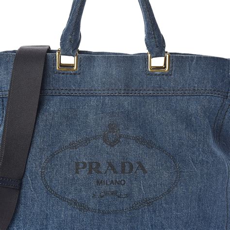 prada large shopping tote|prada denim tote.